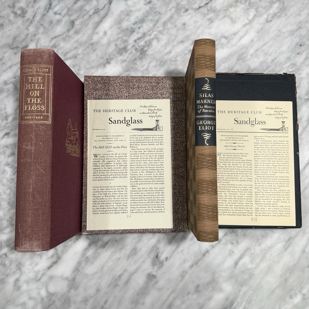 Lot of 2 Heritage Club George Eliot MillFloss Silas Marner w/ Slipcase/Sandglass